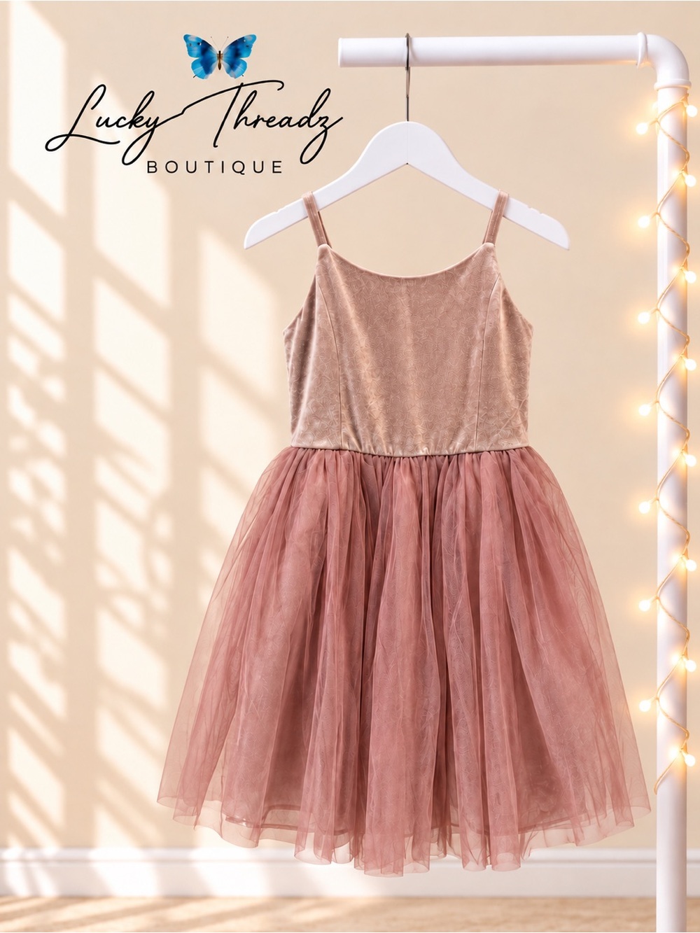 Girls Blush Pink Tulle Dress Size L 10 12 Holiday Party Princess
